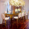 gold stainless steel wedding table and chair decoration