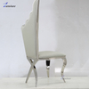 Wholesale dining hall White stainless steel wing backed chairs for party events