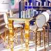 gold stainless steel wedding table and chair decoration