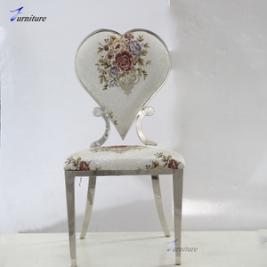 2024 Factory made-to-order personalized silver heart-shaped restaurant metal chairs events