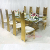 gold stainless steel wedding luxury dining table set for 8