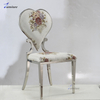 2024 Factory made-to-order personalized silver heart-shaped restaurant metal chairs events