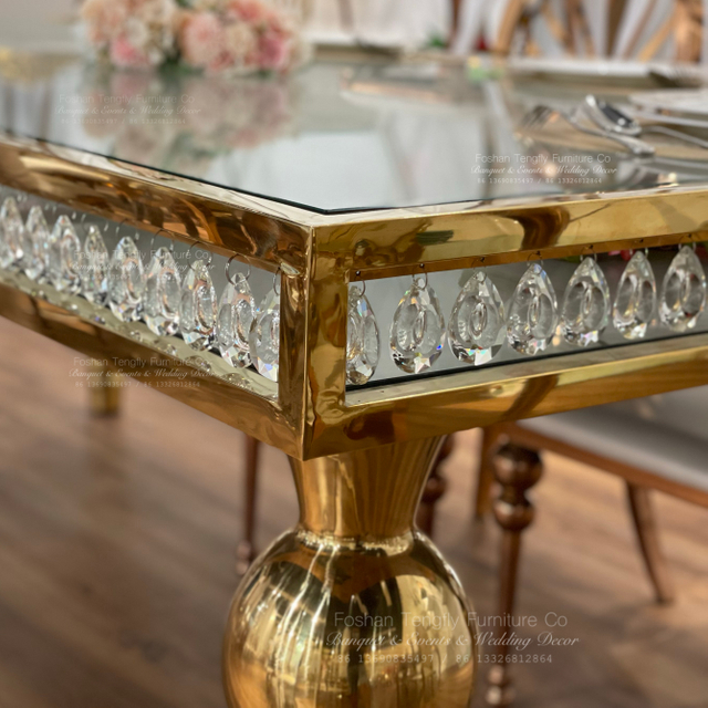 gold crystal cake tables and chairs for events bar counter commercial furniture for sale