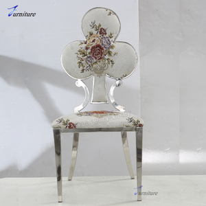 2024 factory hot sale hotel dining hall wedding decoration steel flower chair in Dubai