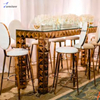 rose gold stainless steel wedding table and chair