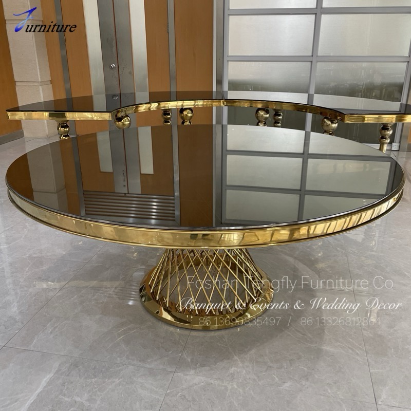 Mirror glass round table