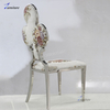 2024 factory hot sale hotel dining hall wedding decoration steel flower chair in Dubai