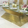 gold stainless steel wedding luxury dining table set for 8