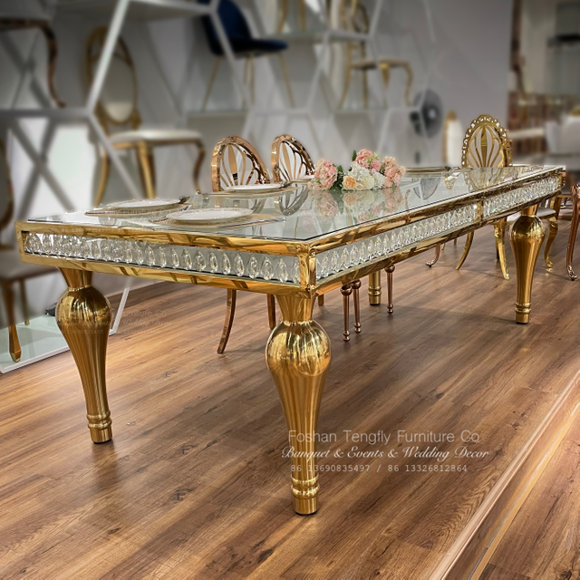 gold crystal cake tables and chairs for events bar counter commercial furniture for sale