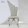 Wholesale dining hall White stainless steel wing backed chairs for party events