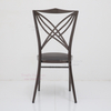 Wholesale 2025 Canton Fair New Design Black Metal Hotel Furniture Wedding Cross Back Banquet Event Chair