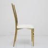 2025 Factory Custom Luxury Open Cross Back Shiny Gold Hotel Wedding Party Event Wedding Chairs