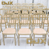 2025 Modern Hotel Wedding Furniture Luxury Wholesale champagne Gold Wedding Party Event Metal Napoleon Chair for Sale