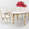 Factory Custom Luxury Outdoor Furniture Stainless Steel Chairs Shiny Gold Party White Wedding Tables and Chairs for Events