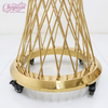 Factory Latest Luxury Hotel Wedding Hall Furniture Gold Stainless Steel Round bar Table Wedding Cake Table for Event Party