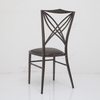 Wholesale 2025 Canton Fair New Design Black Metal Hotel Furniture Wedding Cross Back Banquet Event Chair