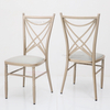 2025 New Design Custom Luxury Stackable Cross Back Rose Gold Hotel Wedding Party Event Chairs