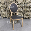 Wholesale Luxury Louis Chair Event Furniture Modern Stackable Black Leather Gold Metal Vip Conference Banquet Chairs for Wedding