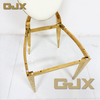 2025 China Latest Wedding Furniture Luxury Gold Stainless Steel Modern Oval Back Banquet Ceremony KD Chairs for Party Events