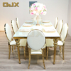 Wholesale Commercial Furniture Chairs Shiny Stainless Steel Legs Hotel Wedding Dining Room Party Tables and Chairs Event Chairs