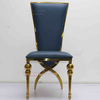 2024 factory customized banquet hall stainless steel blue modern design Dining luxury chair