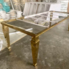 Wholesale Hotel Furniture Modern Luxury Center Pieces Glass Stainless Steel Wedding Dining Table