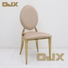 Wholesale Customized Luxury Hotel Room Furniture Gold Stainless Steel Velvet Back Pattern Wedding Party Event Chairs and Tables