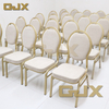 Wholesale Customized Hotel Room Furniture Luxury Gold Metal Dining Chairs Stackable Restaurant Banquet Hall Event Party Chairs