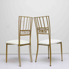 wholesale Factory modern commercial stackable golden outdoor metal solid frame chair