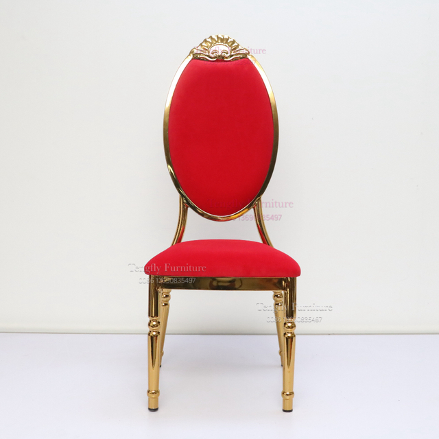 2024 Factory customized new design elegant shiny gold hotel banquet wedding chair