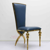 2024 factory customized banquet hall stainless steel blue modern design Dining luxury chair