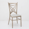 2025 New Design Custom Luxury Stackable Cross Back Rose Gold Hotel Wedding Party Event Chairs