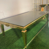 Wholesale Hotel Furniture Modern Luxury Center Pieces Glass Stainless Steel Wedding Dining Table