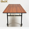 Wholesale Luxury Hotel Lobby Conference Room Furniture Veneer Desktop Folding Rectangular Banquet Dining Tables with Wheels