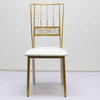 wholesale Factory modern commercial stackable golden outdoor metal solid frame chair