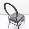 2024 China Hot sale Dining events decoration metal round back black wedding chairs