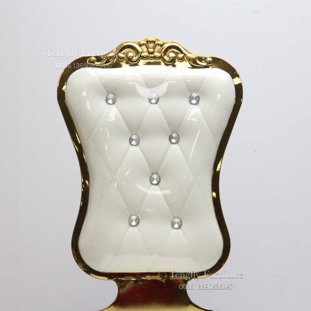 Factory customized luxury commercial stackable golden metal wedding chairs for events