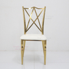 2025 Factory Custom Luxury Open Cross Back Shiny Gold Hotel Wedding Party Event Wedding Chairs