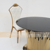 2025 Luxury Round Shinny Gold Stainless Steel Wedding Banquet Tables for Events