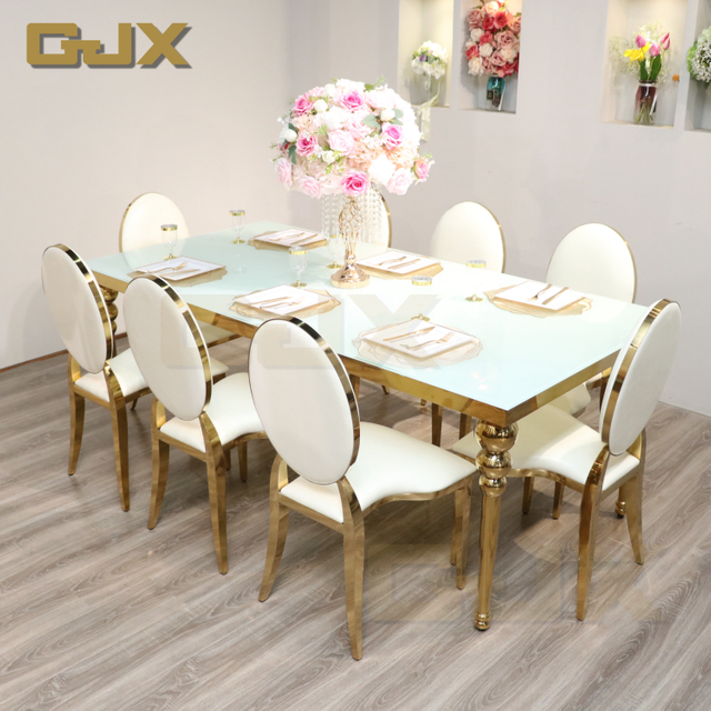 Wholesale Commercial Furniture Chairs Shiny Stainless Steel Legs Hotel Wedding Dining Room Party Tables and Chairs Event Chairs