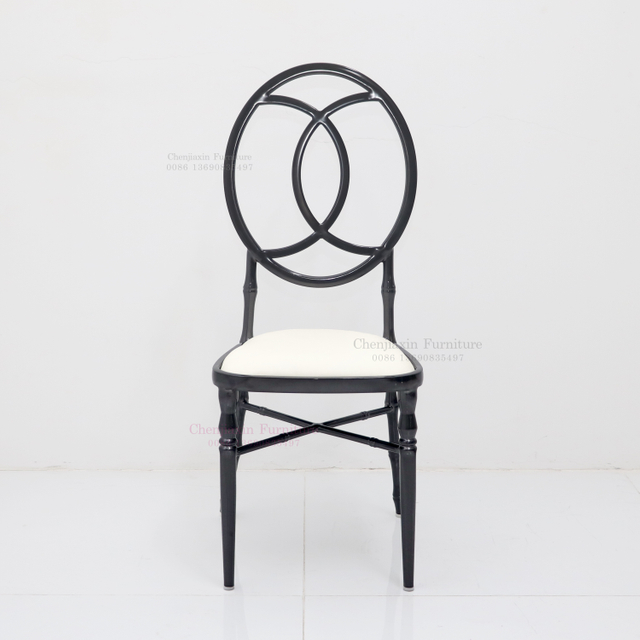 Wholesale Cheap Price Stacking Bright Black Metal Commercial Furniture Wedding Banquet Event Chiavari Chair
