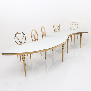 Factory Manufacture Hot Sale Stainless Steel Curve Shape Luxury Wedding Chairs and Tables for Event