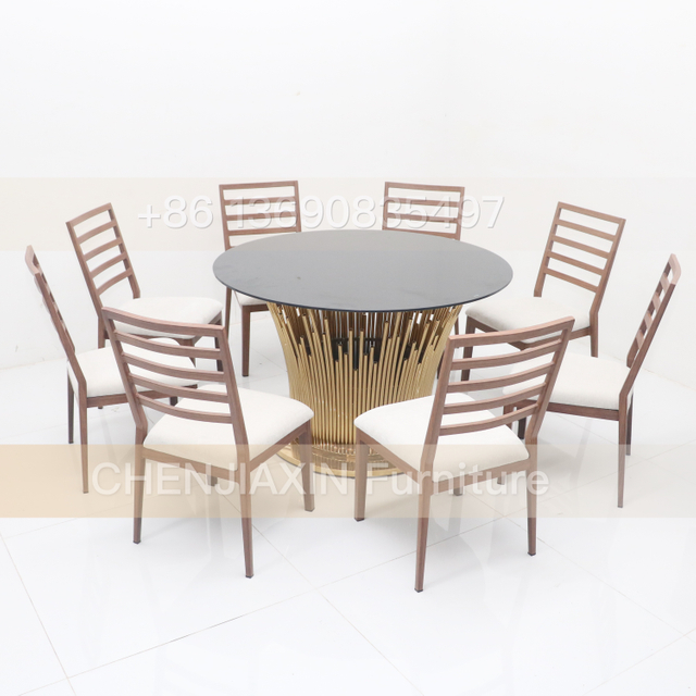 2025 Luxury Round Shinny Gold Stainless Steel Wedding Banquet Tables for Events