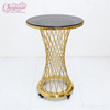 Factory Latest Luxury Hotel Wedding Hall Furniture Gold Stainless Steel Round bar Table Wedding Cake Table for Event Party