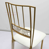 wholesale Factory modern commercial stackable golden outdoor metal solid frame chair