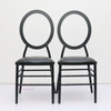 2024 China Hot sale Dining events decoration metal round back black wedding chairs