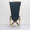 2024 factory customized banquet hall stainless steel blue modern design Dining luxury chair