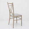 2025 New Design Custom Luxury Stackable Cross Back Rose Gold Hotel Wedding Party Event Chairs