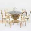 2025 Luxury Round Shinny Gold Stainless Steel Wedding Banquet Tables for Events