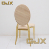 Wholesale Customized Luxury Hotel Room Furniture Gold Stainless Steel Velvet Back Pattern Wedding Party Event Chairs and Tables